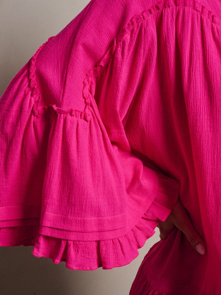 WOMEN'S RUFFLE SLEEVE SQUARE NECK SMOCK FLORAL TUNIC TOP (Copy)