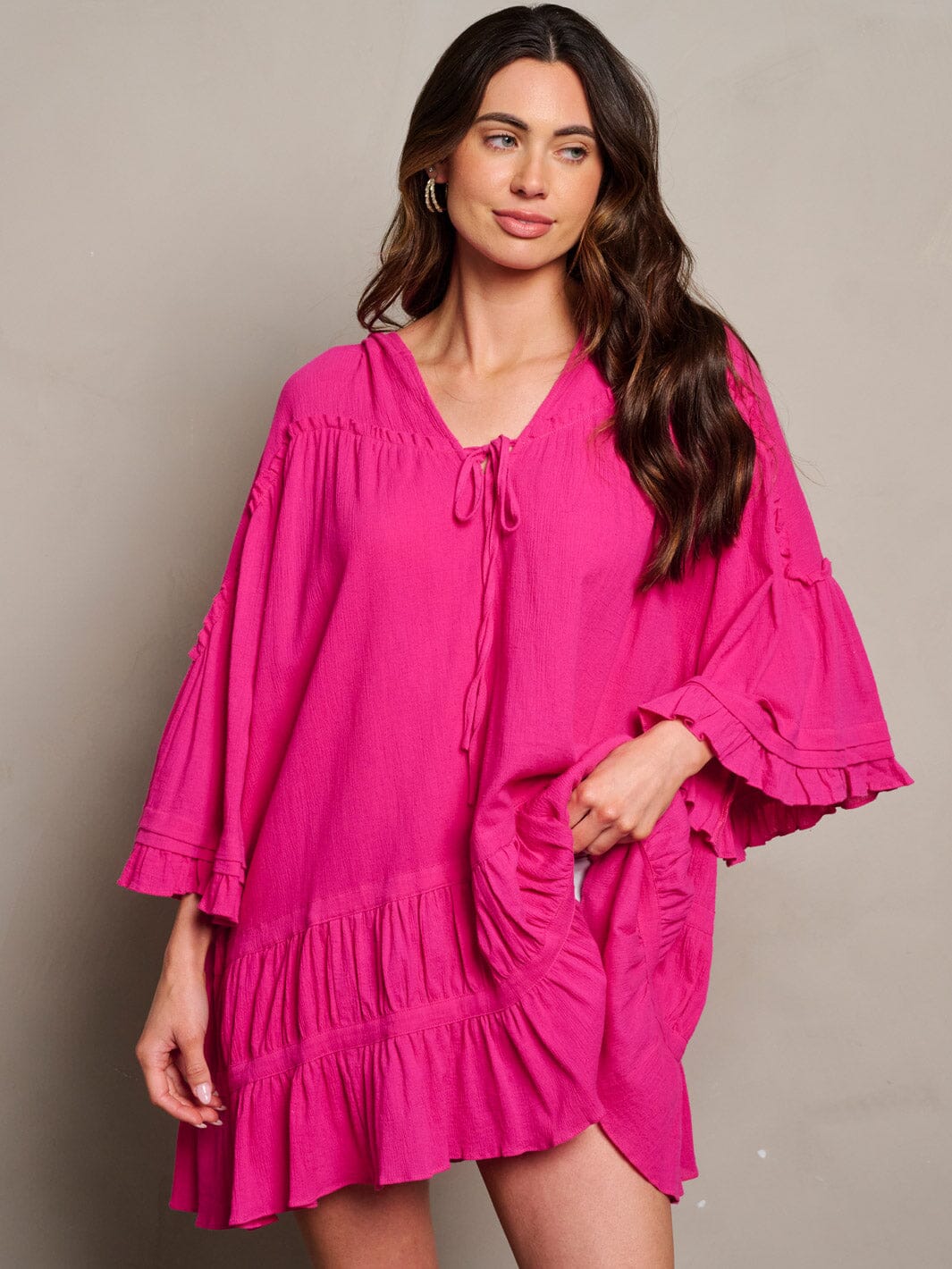 WOMEN'S RUFFLE SLEEVE SQUARE NECK SMOCK FLORAL TUNIC TOP (Copy)