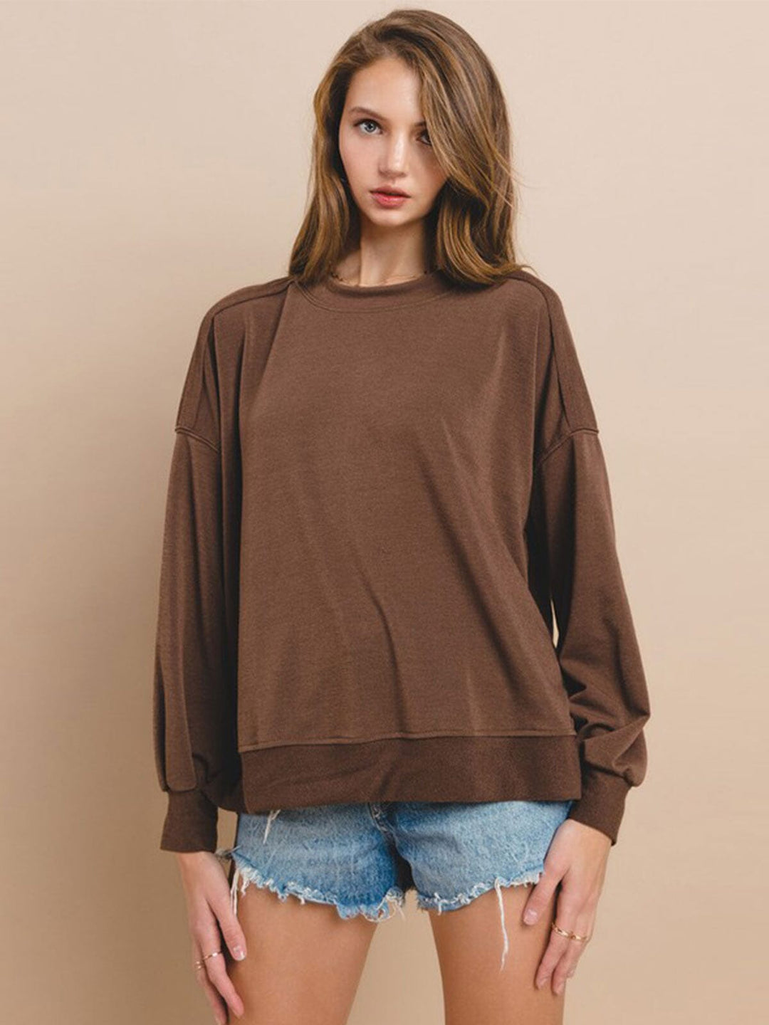 WOMEN'S LONG SLEEVE SOLID TOP