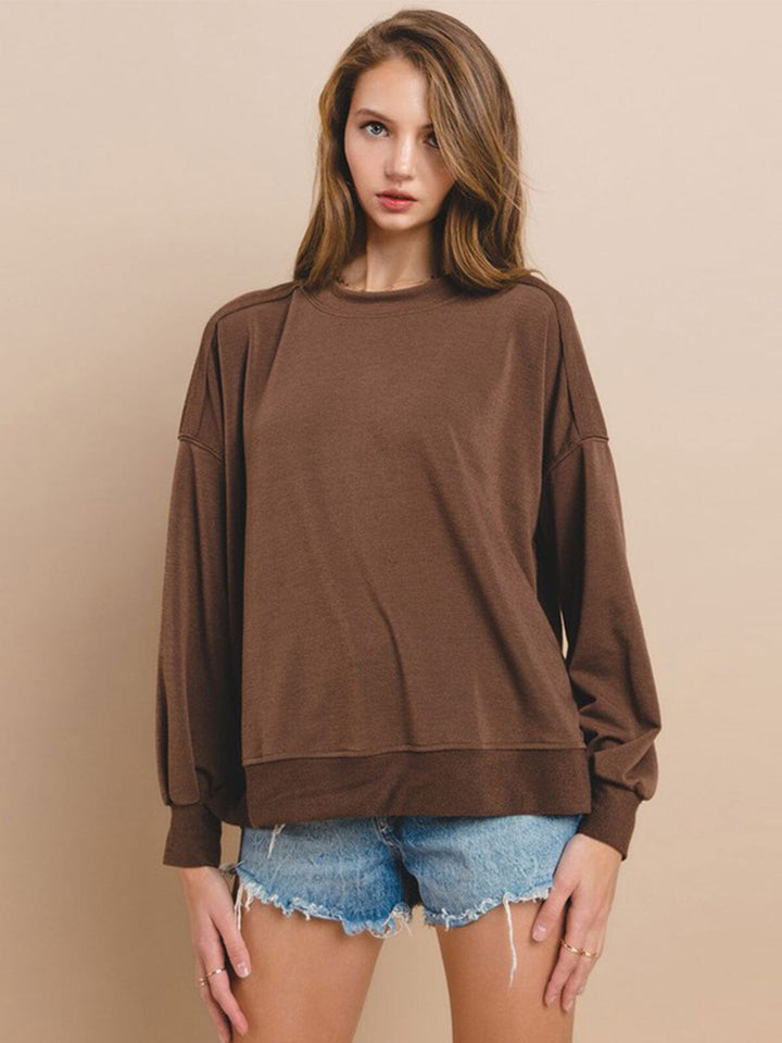 WOMEN'S LONG SLEEVE SOLID TOP