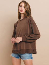 WOMEN'S LONG SLEEVE SOLID TOP