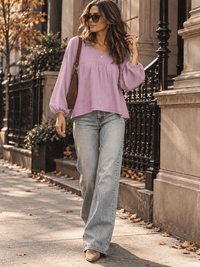 WOMEN'S LONG SLEEVE LOOSE FIT TUNIC TOP