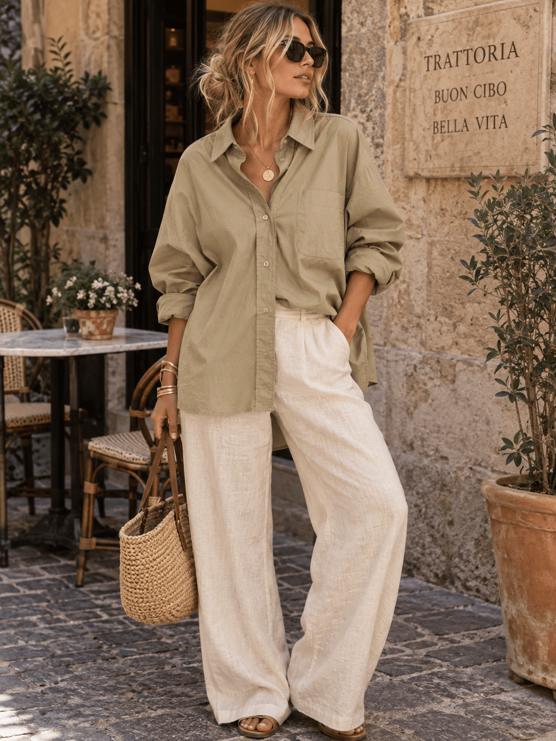 WOMEN'S LONG SLEEVE BUTTON UP OVERSIZED SHIRT