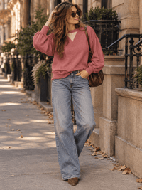 WOMEN'S LONG SLEEVE SMALL STUDS DETAILED TOP