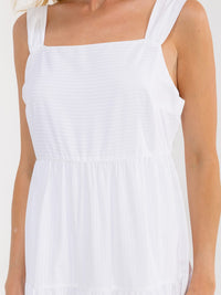WOMEN'S SLEEVELESS SQUARE NECK TIERED MAXI DRESS