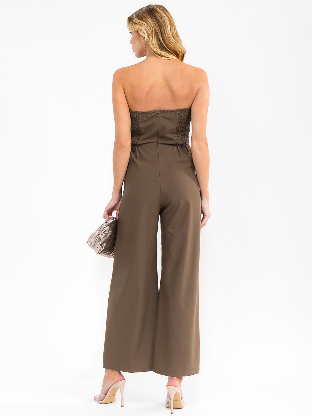 WOMEN'S SLEEVELESS FRONT POCKETS WIDE LEG JUMPSUIT