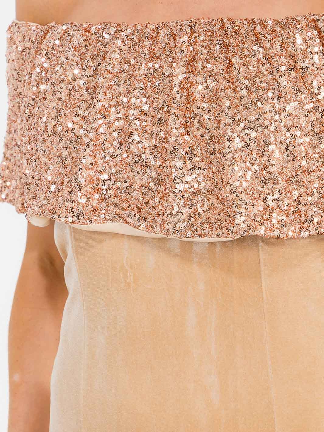 WOMEN'S OFF SHOULDER BODYCON SEQUINS VELVET MINI DRESS