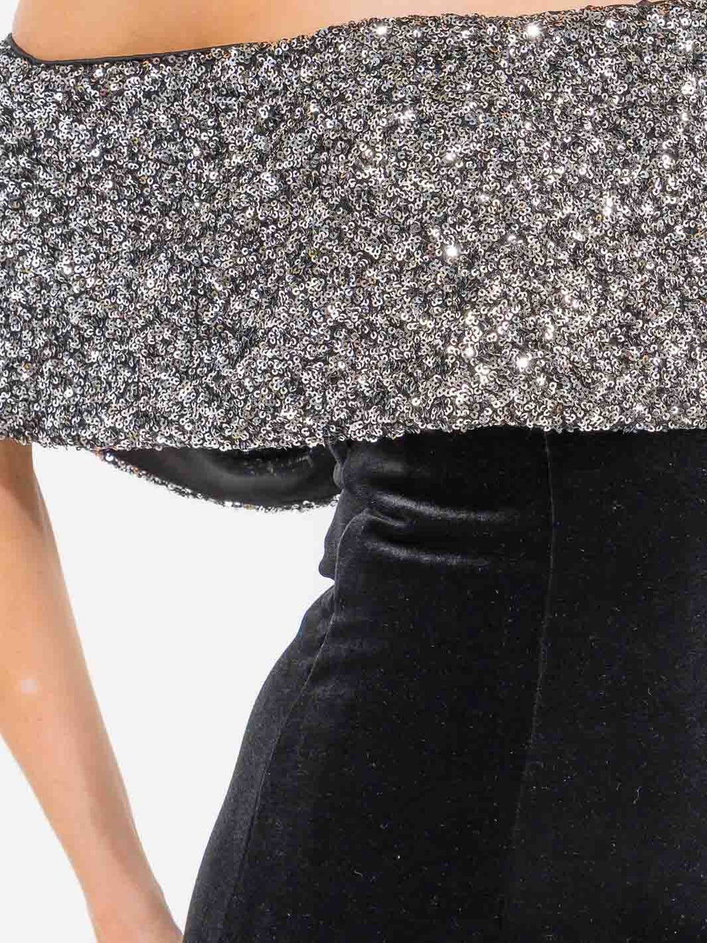 WOMEN'S OFF SHOULDER BODYCON SEQUINS VELVET MINI DRESS