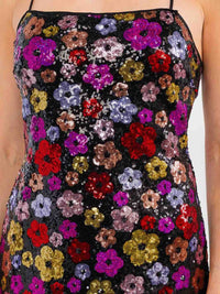 WOMEN'S SLEEVELESS OPEN BACK BODYCON SEQUINS MINI DRESS