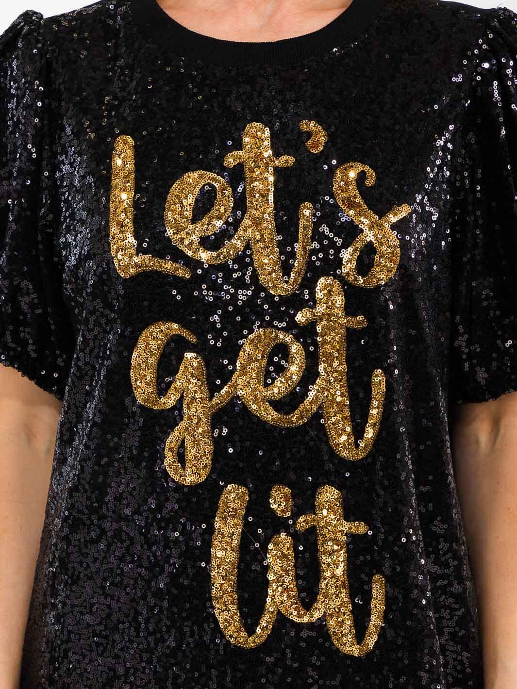 WOMEN'S SHORT SLEEVE LOOSE FIT SEQUINS PRINT MINI DRESS