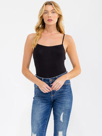WOMEN'S SLEEVELESS BASIC SOLID BODYSUIT