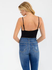 WOMEN'S SLEEVELESS BASIC SOLID BODYSUIT