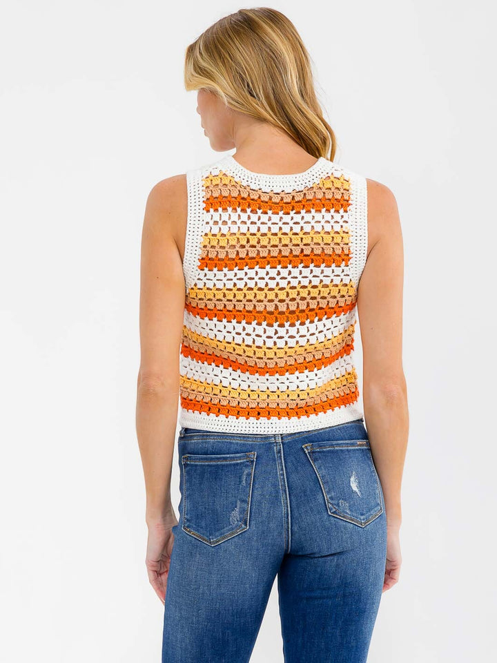 WOMEN'S SLEEVELESS COLORBLOCK KNIT TANK TOP