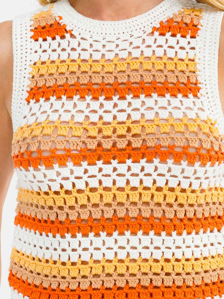 WOMEN'S SLEEVELESS COLORBLOCK KNIT TANK TOP