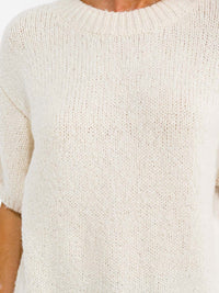 WOMEN'S SHORT SLEEVE SOLID KNIT TOP