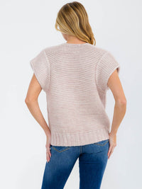 WOMEN'S SHORT SLEEVE OPEN FRONT KNIT CARDIGAN