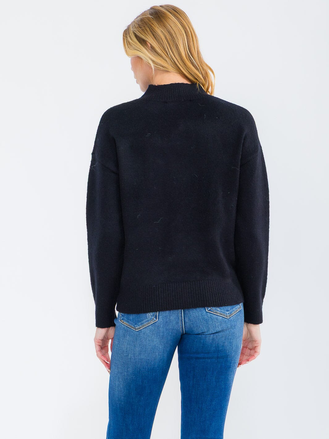 WOMEN'S LONG SLEEVE EMBROIDERY FLOWER PRINT PULLOVER SWEATER