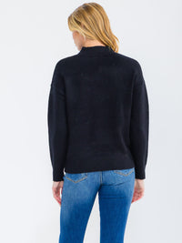 WOMEN'S LONG SLEEVE EMBROIDERY FLOWER PRINT PULLOVER SWEATER