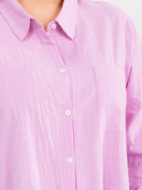 PLUS SIZE LONG SLEEVE BUTTON UP FRONT POCKET SHIRT