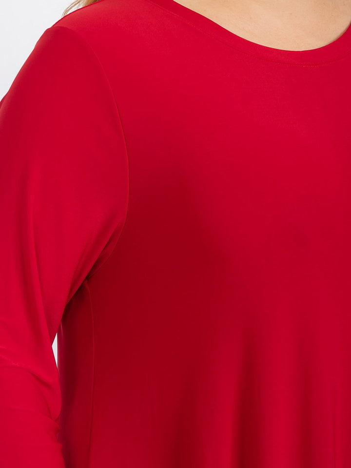 PLUS SIZE 3/4 SLEEVE FRONT POCKETS HIGH-LOW MAXI DRESS