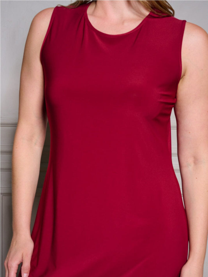 PLUS SIZE SLEEVELESS TUNIC SOLID MDI DRESS