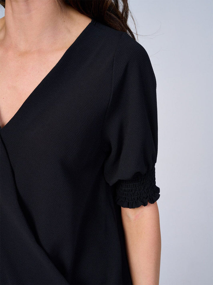 WOMEN'S SHORT SLEEVES SURPLICE BLOUSE