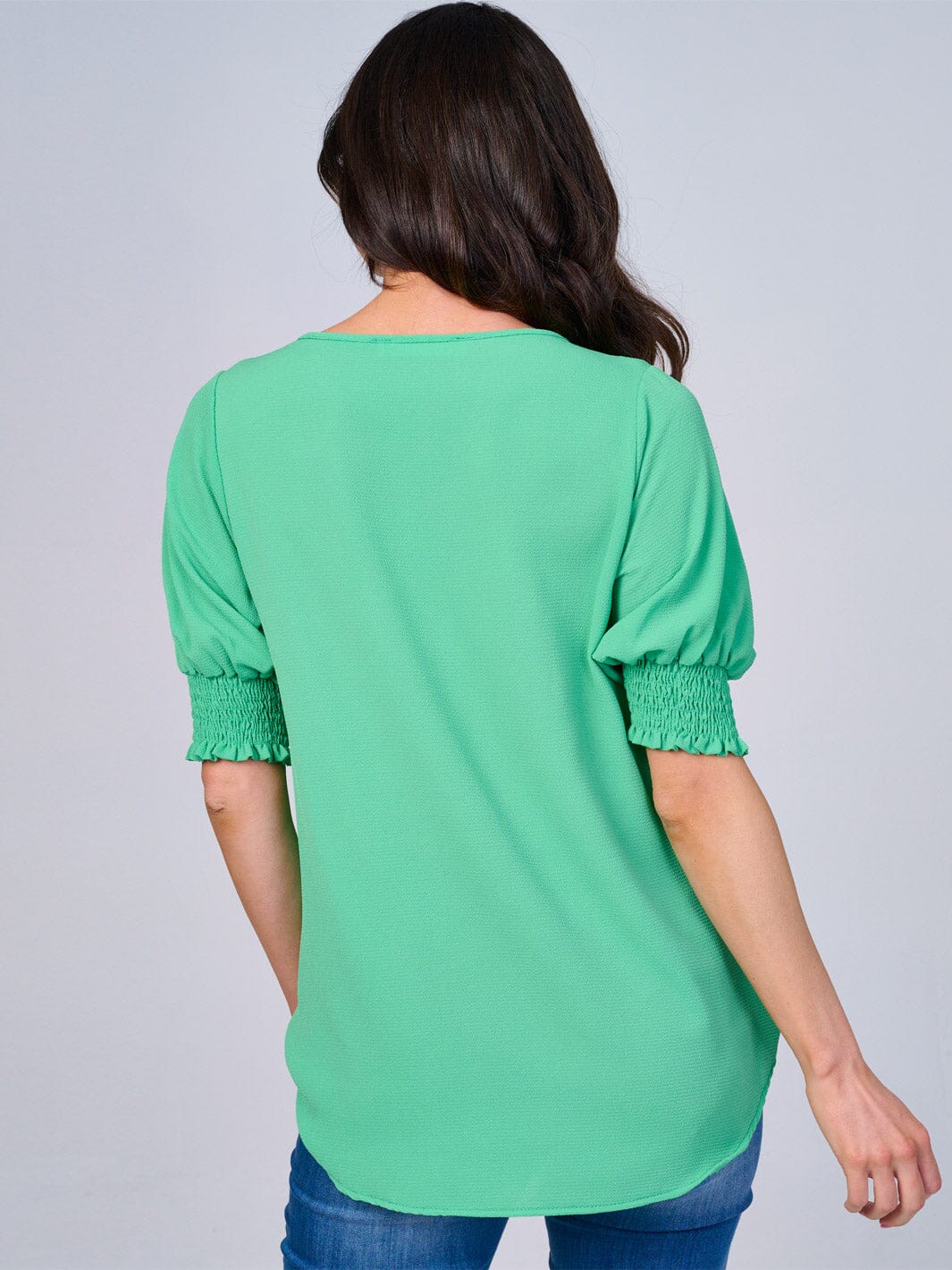 WOMEN'S SHORT SLEEVES SURPLICE BLOUSE