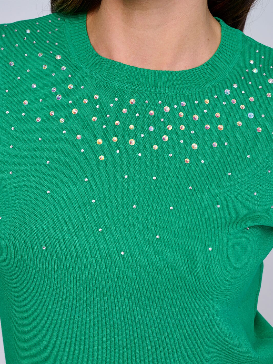 WOMEN'S SHORT SLEEVES STUDS DETAILED BLOUSE