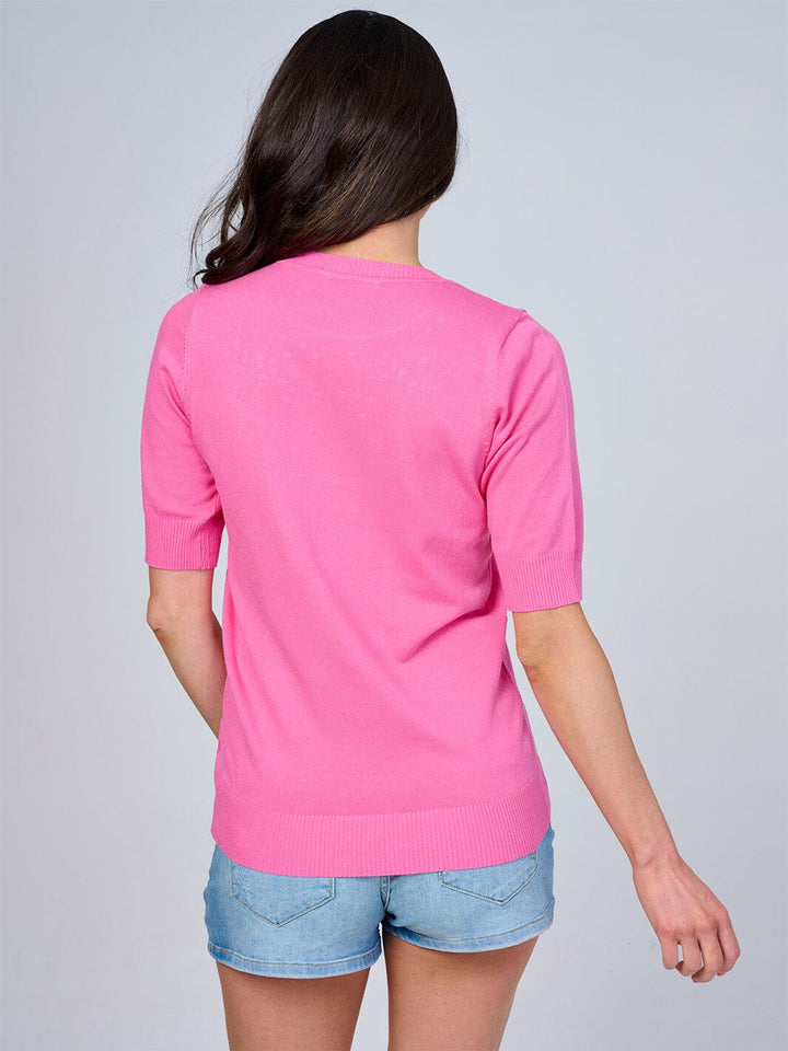 WOMEN'S SHORT SLEEVES STUDS DETAILED BLOUSE