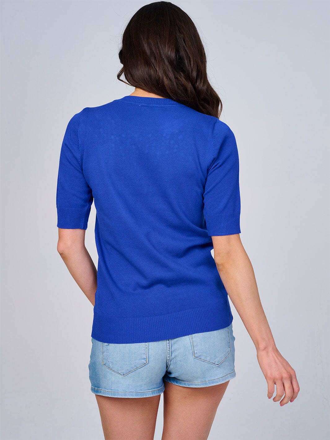 WOMEN'S SHORT SLEEVES STUDS DETAILED BLOUSE