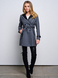WOMEN'S LONG SLEEVE BUTTON UP REMOVABLE HOODIE JACKET