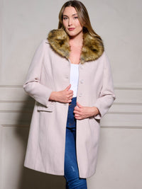 PLUS SIZE LONG SLEEVE BUTTON UP REMOVABLE SHERPA DETAILED JACKET