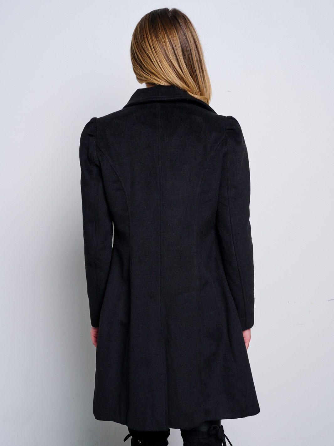 WOMEN'S LONG SLEEVE BUTTON CLOSURE POCKETS COAT