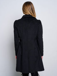 WOMEN'S LONG SLEEVE BUTTON CLOSURE POCKETS COAT