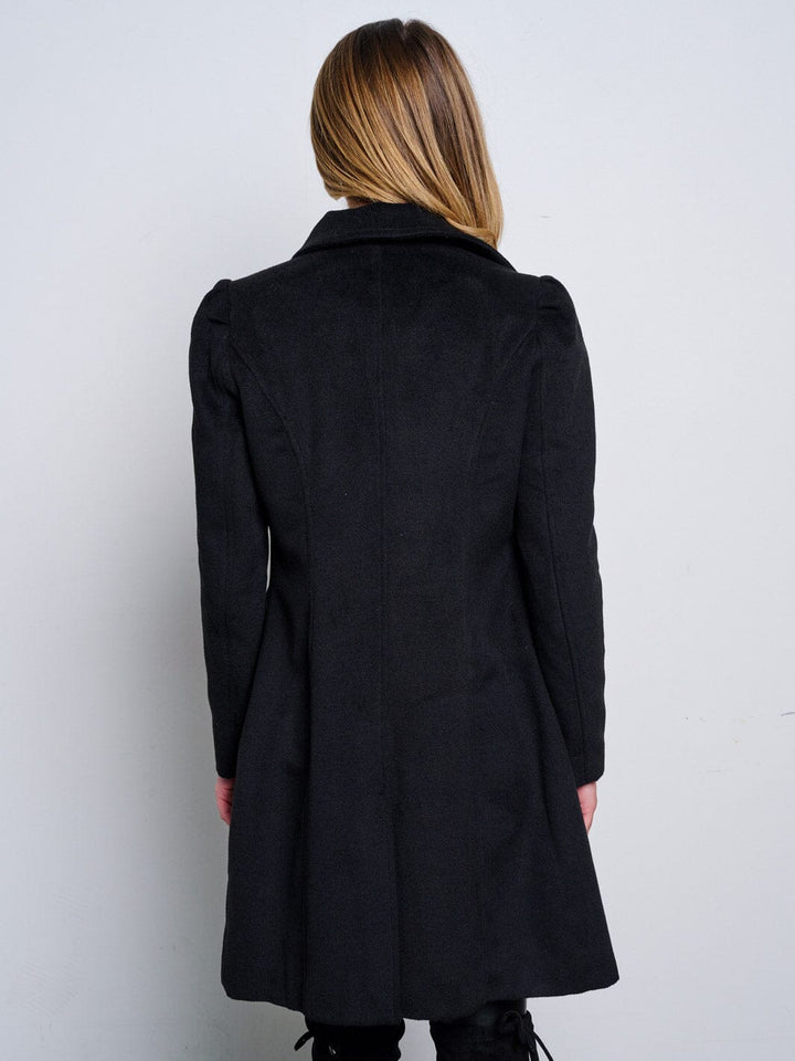 WOMEN'S LONG SLEEVE BUTTON CLOSURE POCKETS COAT