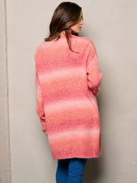 WOMEN'S LONG SLEEVE POCKETS OPEN FRONT TIE DYE CARDIGAN