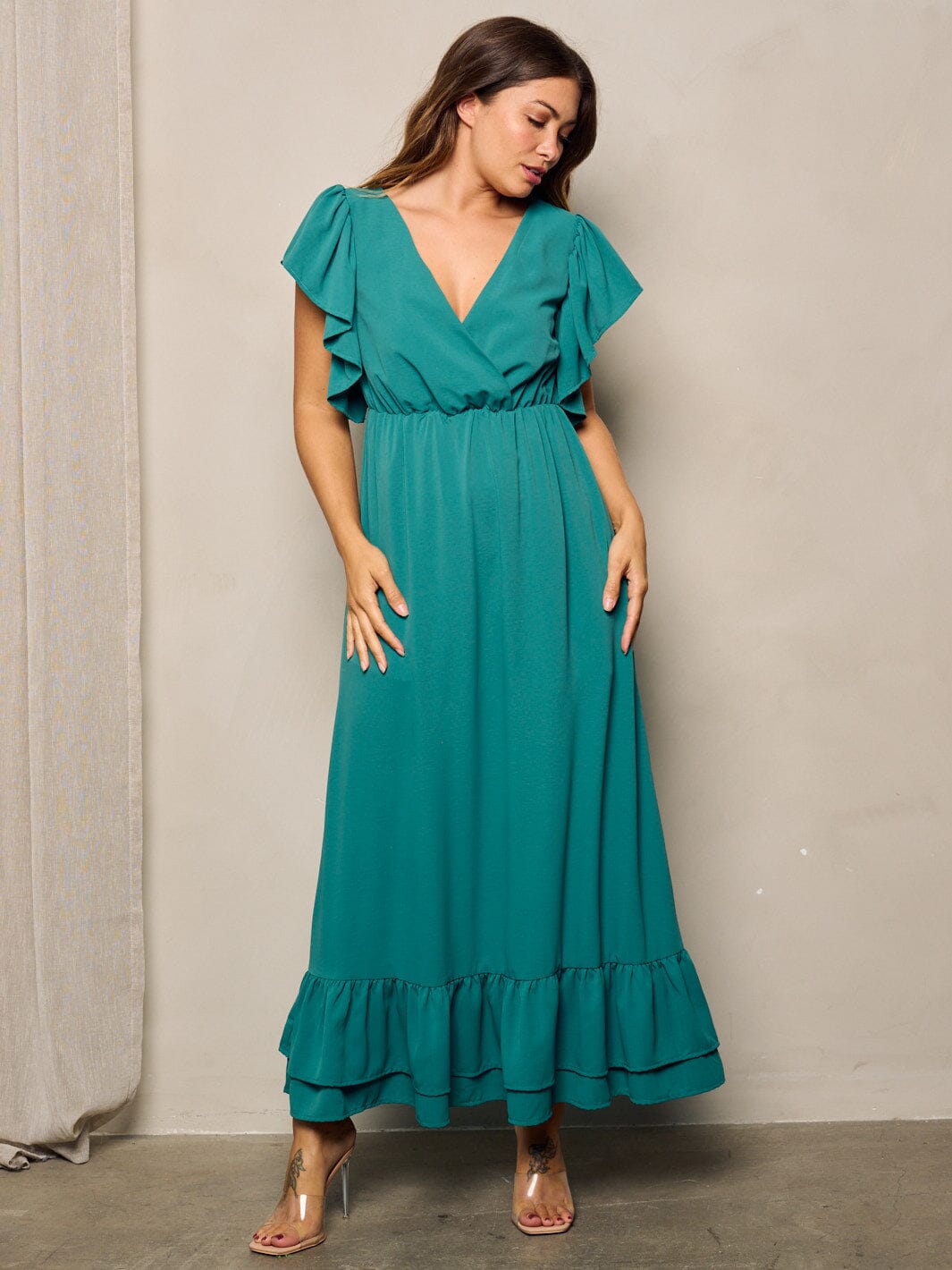 Sleeveless Ruffle Maxi Dress main image 1