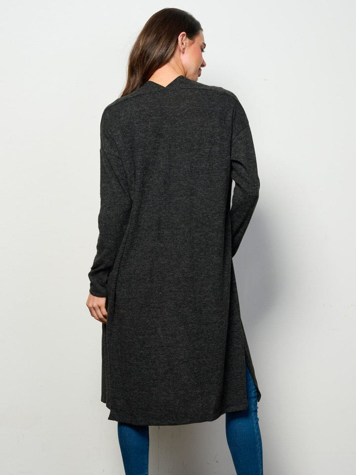 WOMEN'S LONG SLEEVE OPEN FRONT SOLID CARDIGAN