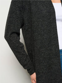 WOMEN'S LONG SLEEVE OPEN FRONT SOLID CARDIGAN