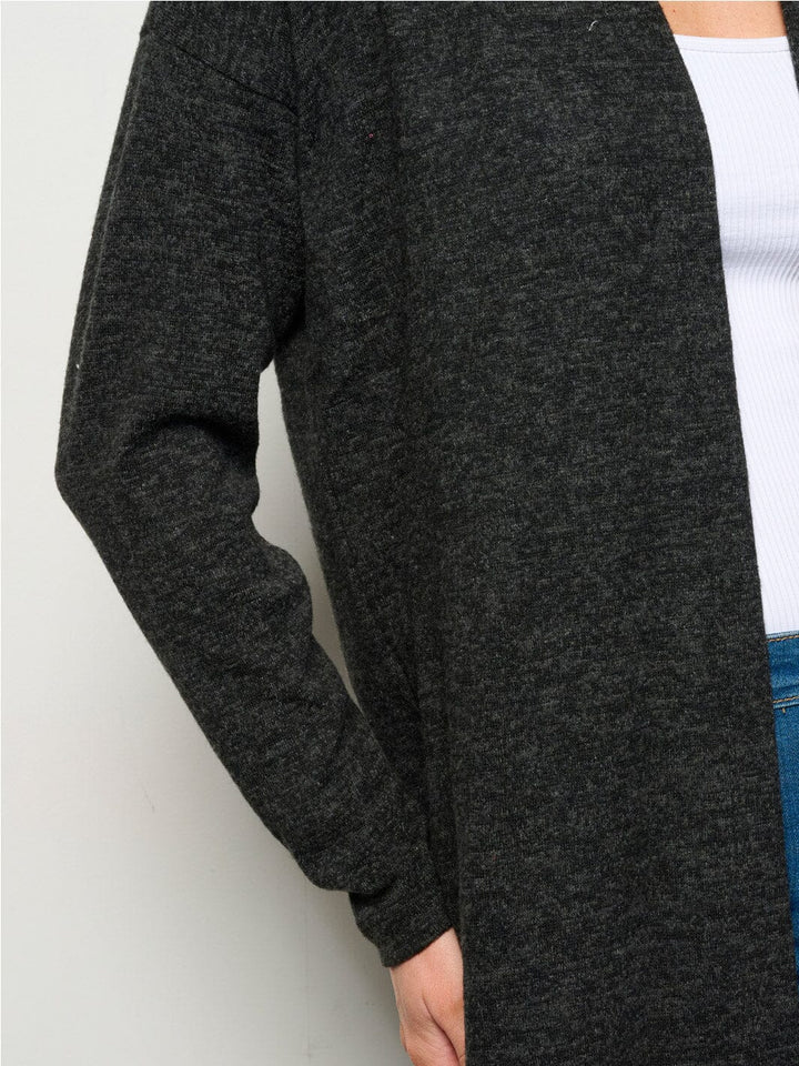 WOMEN'S LONG SLEEVE OPEN FRONT SOLID CARDIGAN
