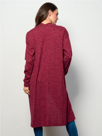 WOMEN'S LONG SLEEVE OPEN FRONT SOLID CARDIGAN