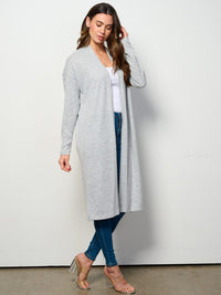 WOMEN'S LONG SLEEVE OPEN FRONT SOLID CARDIGAN