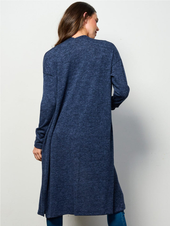 WOMEN'S LONG SLEEVE OPEN FRONT SOLID CARDIGAN