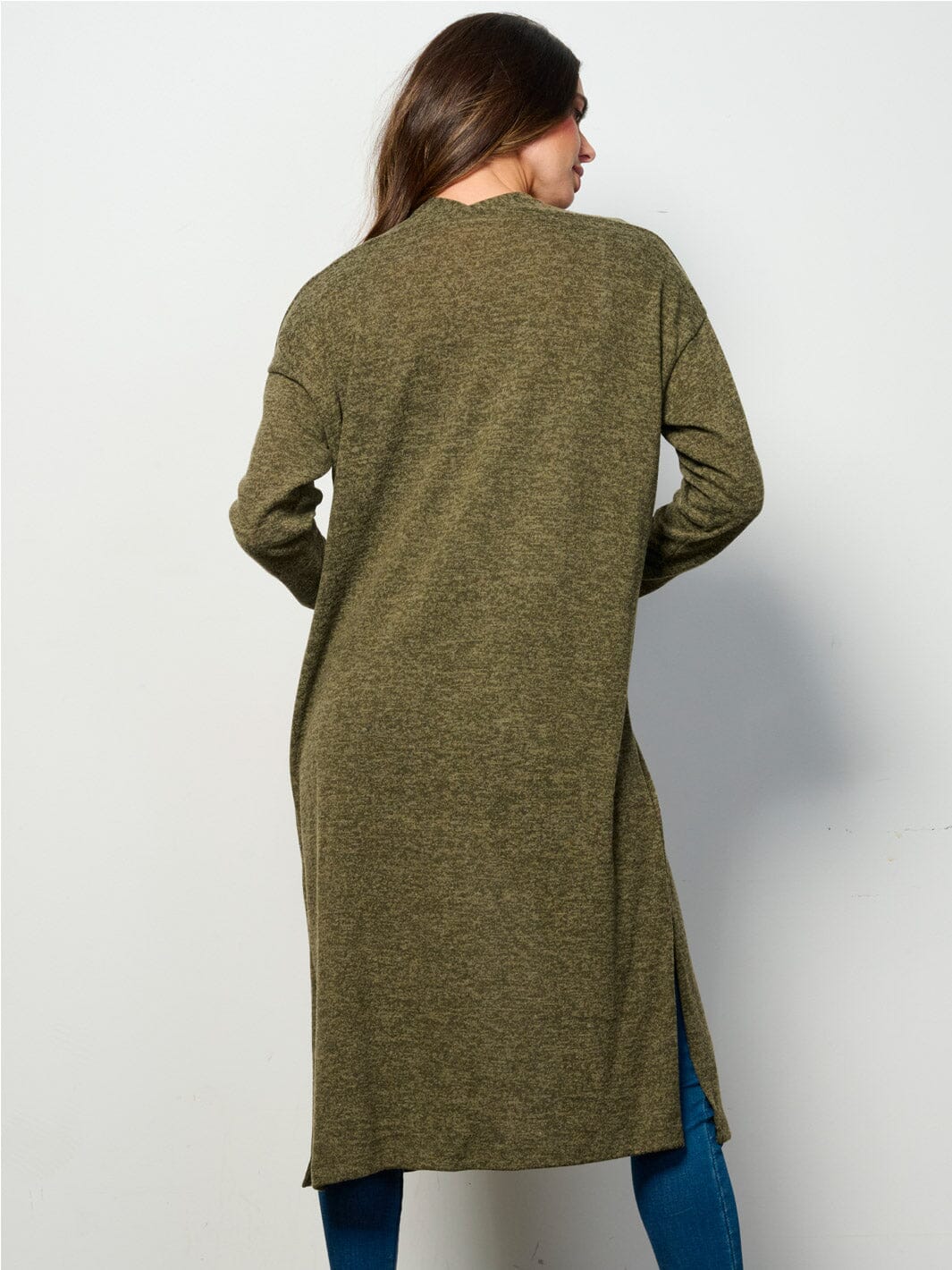WOMEN'S LONG SLEEVE OPEN FRONT SOLID CARDIGAN