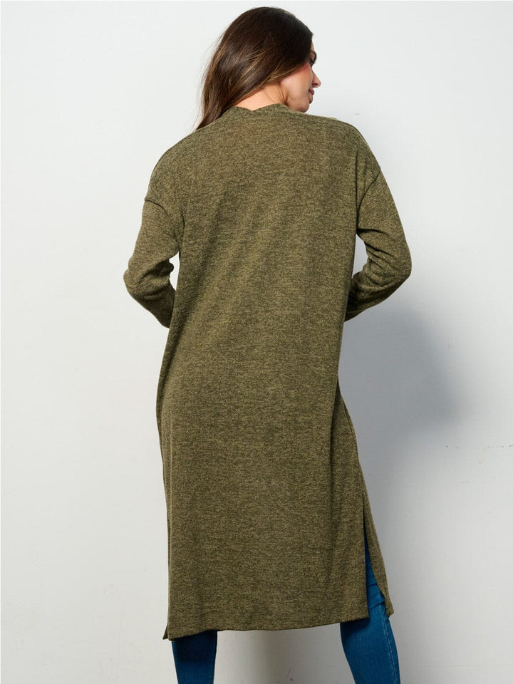WOMEN'S LONG SLEEVE OPEN FRONT SOLID CARDIGAN