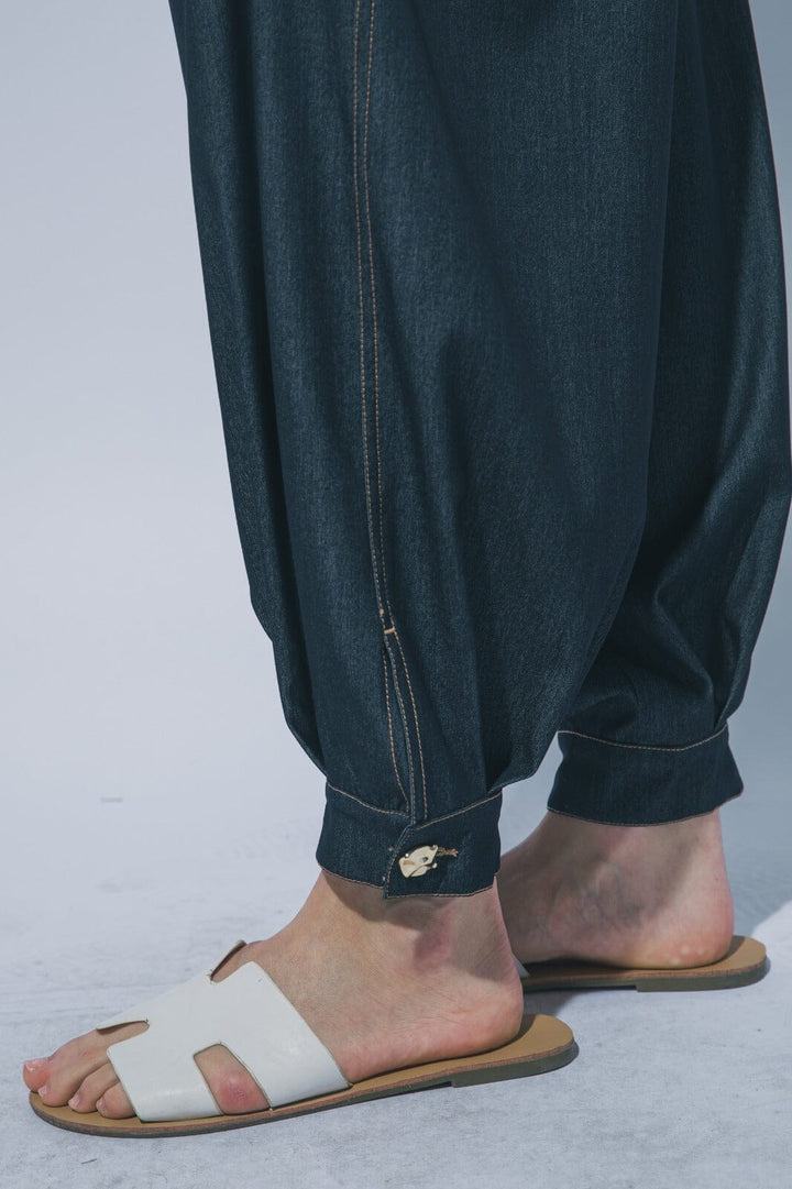 WOMEN'S ELASTIC WAIST BUTTON CLOSURE POCKETS JOGGER LEG PANTS