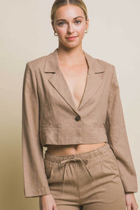 WOMEN'S LONG SLEEVE BUTTON CLOSURE BLAZER