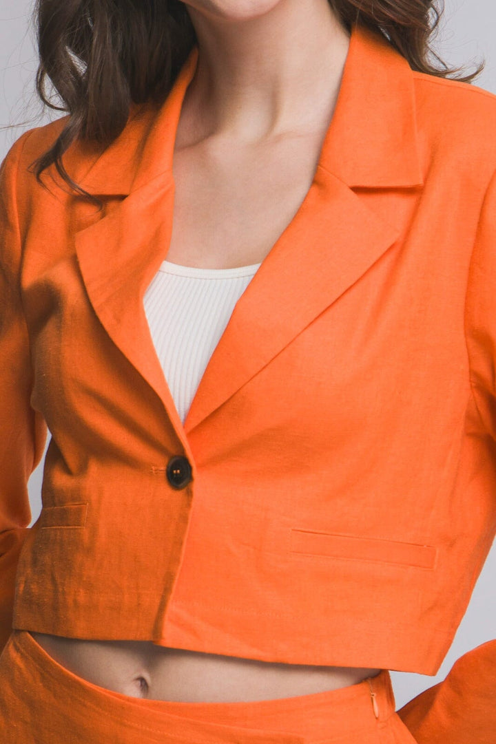 WOMEN'S LONG SLEEVE BUTTON CLOSURE BLAZER