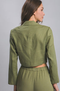 WOMEN'S LONG SLEEVE BUTTON CLOSURE BLAZER