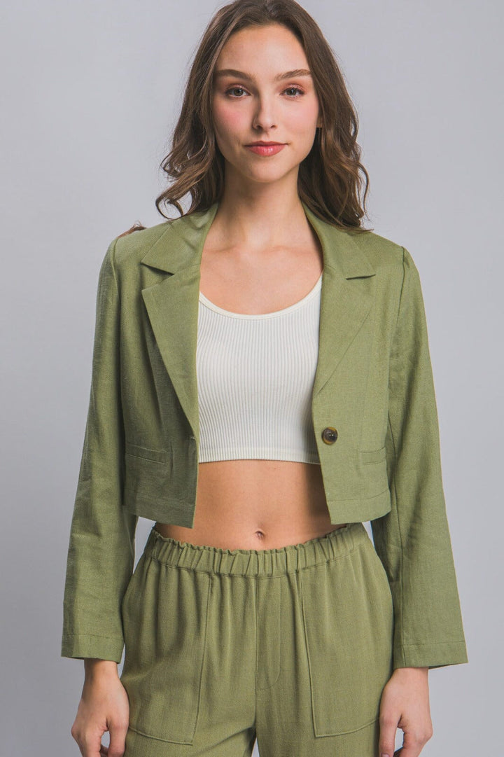 WOMEN'S LONG SLEEVE BUTTON CLOSURE BLAZER